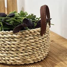 تصویر 4 از سبد حصیری دسته چرم در اندازه‌ های کوچک و بزرگ